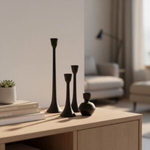 Set de bougeoirs en métal